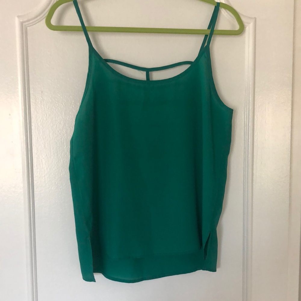 Green open back shirt